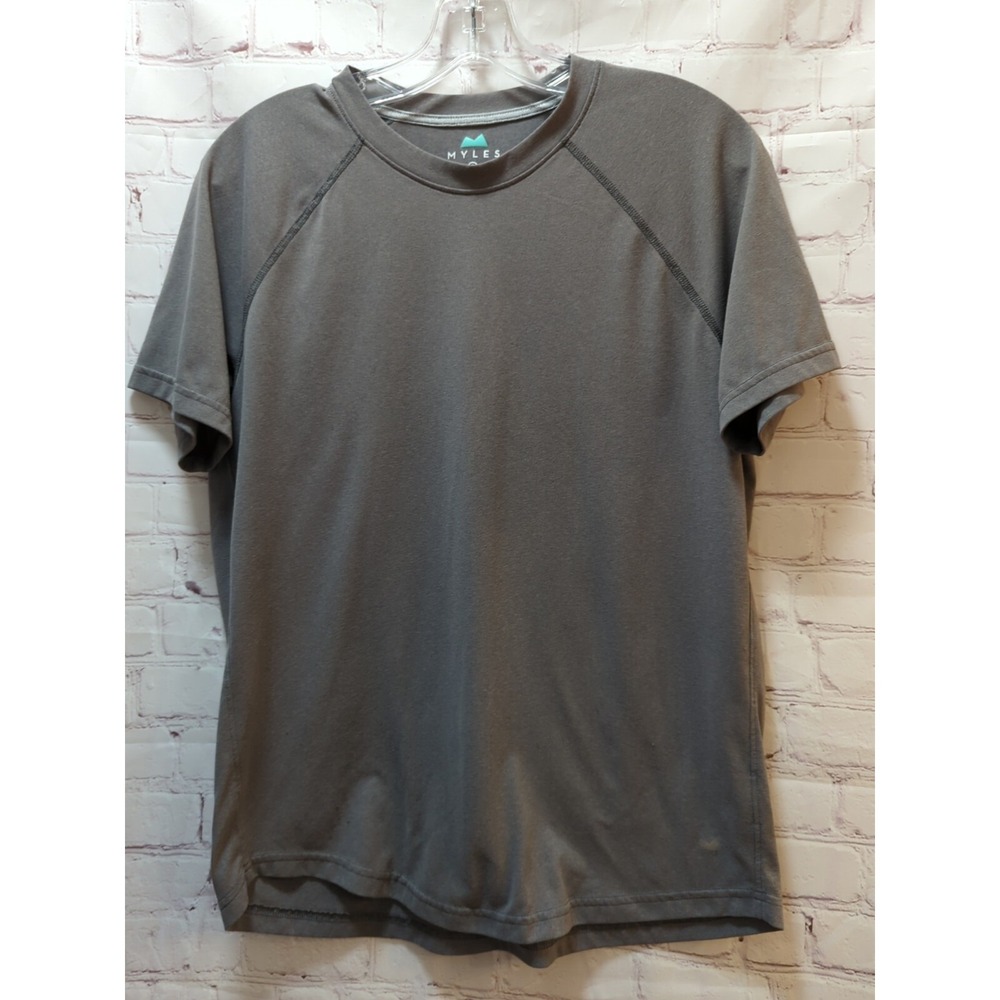 MYLES San‎ Francisco FLAWED S small polartech power dry t shirt gray HOLES
